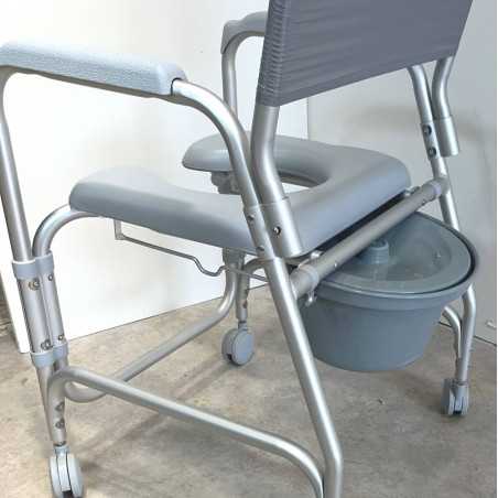 Chaise de douche et de toilette à roulettes Mahina - Dupont Médical - Produit reconditionné par Recycl'Aides 34