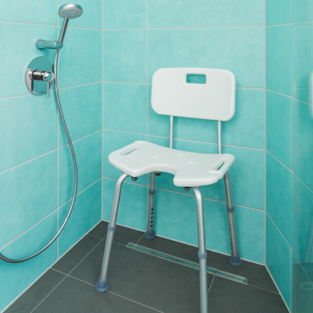 Chaise de douche à ouverture hygiénique - Joleti - Produit reconditionné et Garantie par Recycl'Aides 34